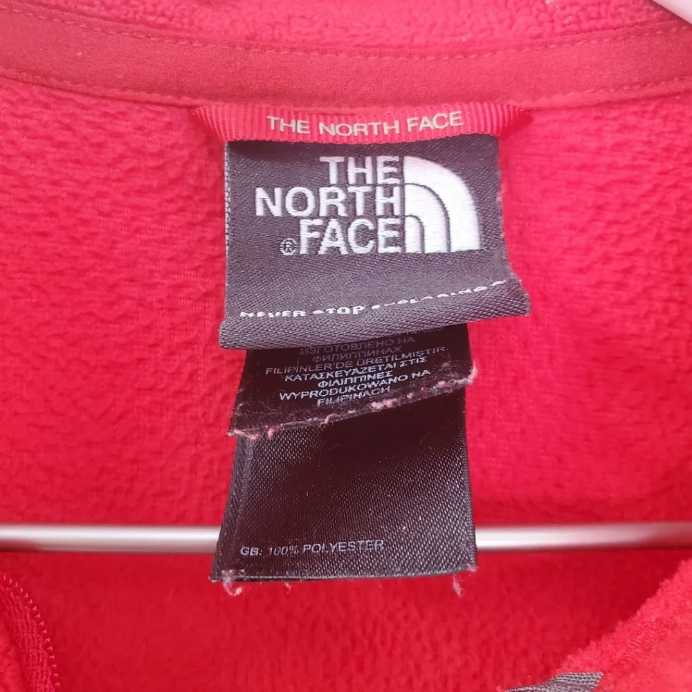 The North Face Polartec Quarter Zip Fleece Sweater Red - Picture 5 of 8